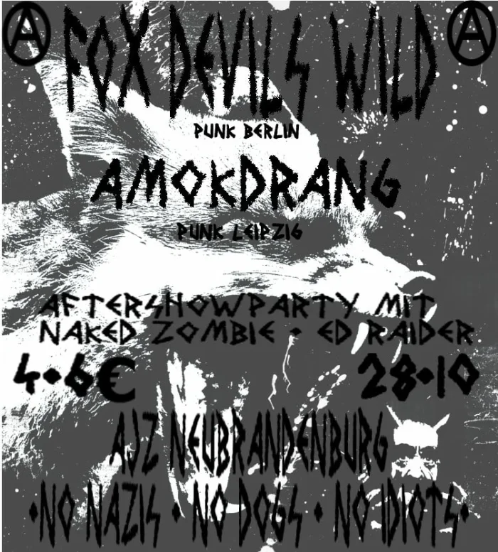 Flyer: FOX DEVILS WILD + AMOKDRANG