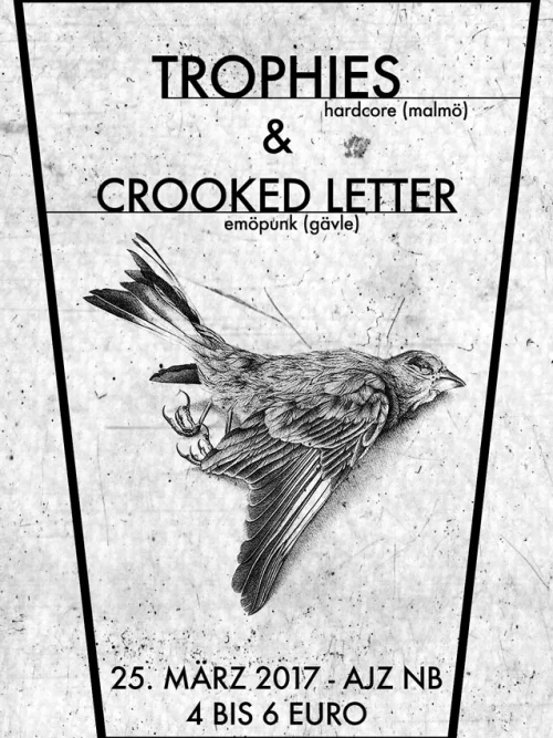 Flyer: TROPHIES + CROOKED LETTER