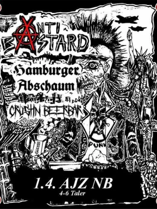 Flyer: ANTIBASTARD + HAMBURGER ABSCHAUM + CRUSTIN BEERBAR