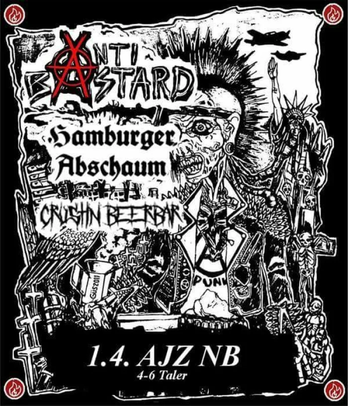 Flyer: ANTIBASTARD + HAMBURGER ABSCHAUM + CRUSTIN BEERBAR