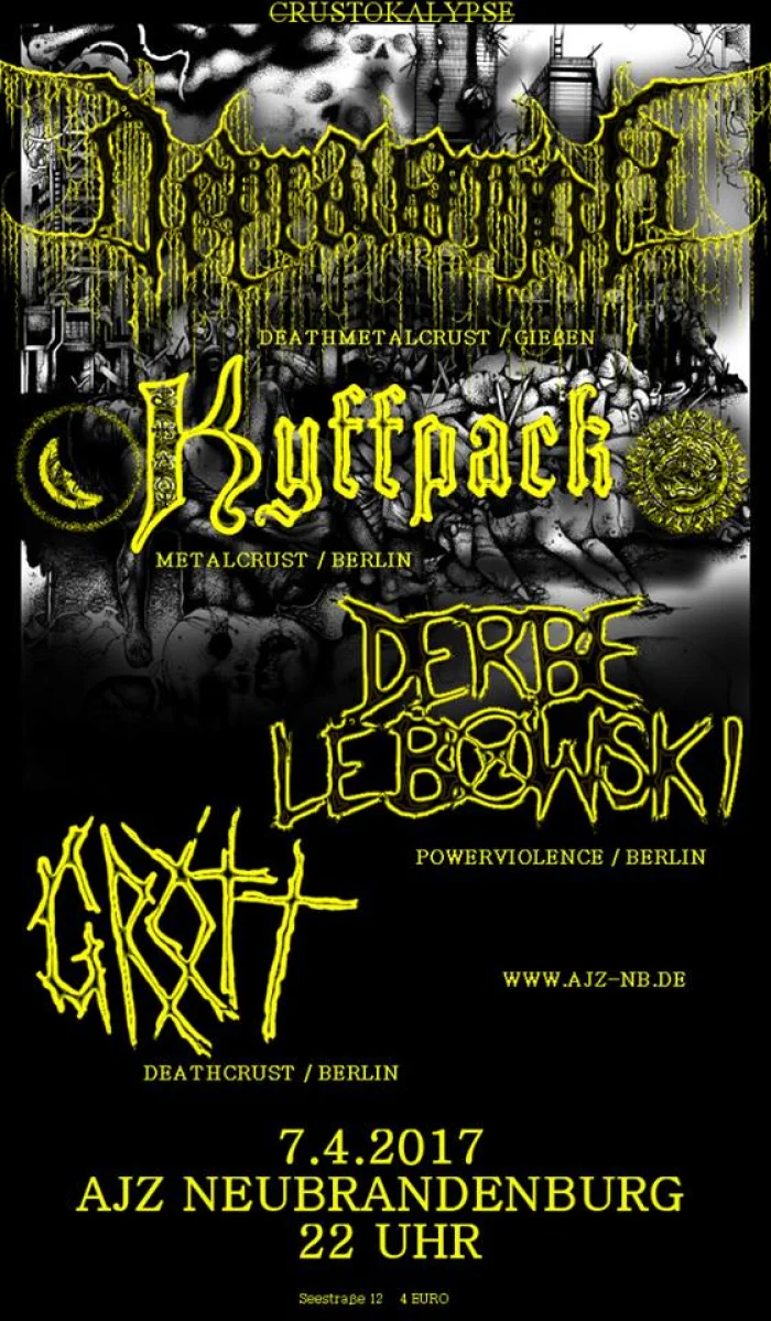 Flyer: GROTT + KYFFPACK + DERBE LEBOWSKI + DEPRAVATION