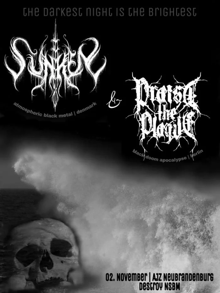 Flyer: SUNKEN + PRAISE THE PLAGUE