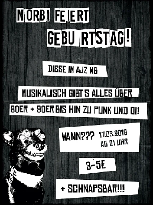 Flyer: NORBI FEIERT GEBURTSTAG