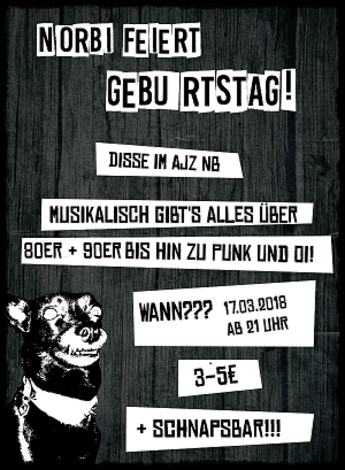 Flyer: NORBI FEIERT GEBURTSTAG