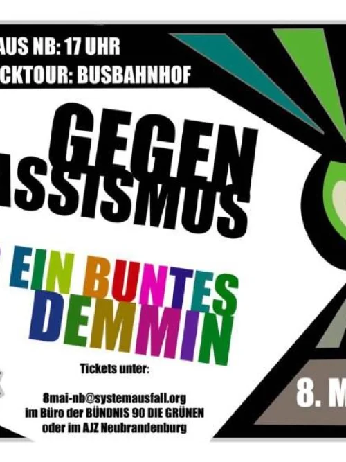 Flyer: GEGEN RASSISMUS FÜR EIN BUNTES DEMMIN