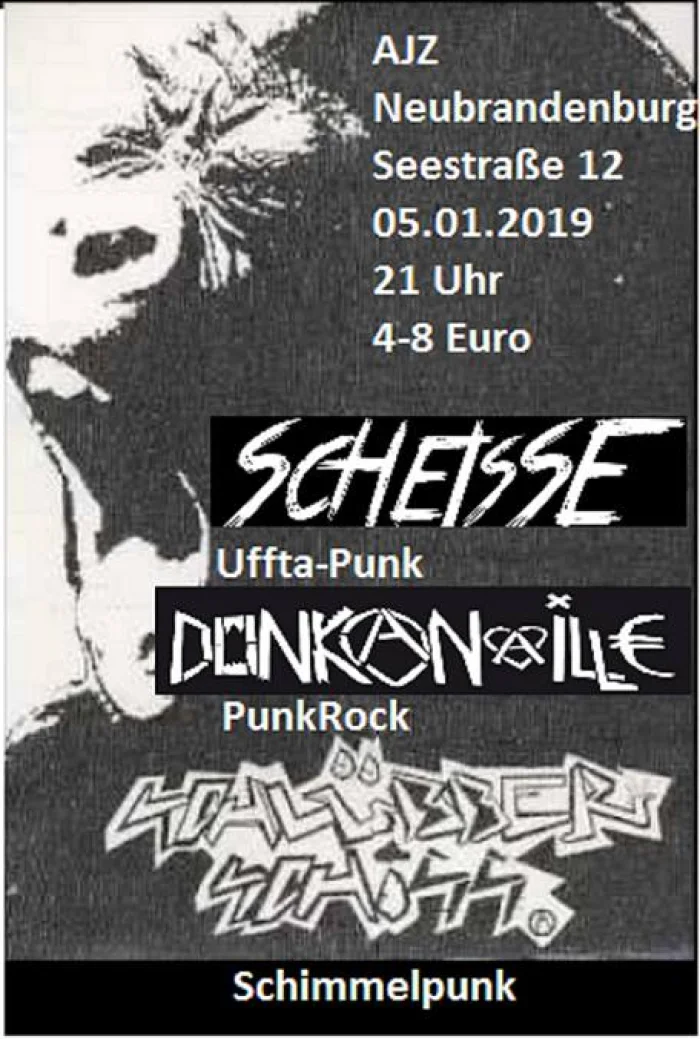 Flyer: DON KANAILLE + SCHEISSE + SCHLÜPPASCHISS + DELIRIUM TREMENS