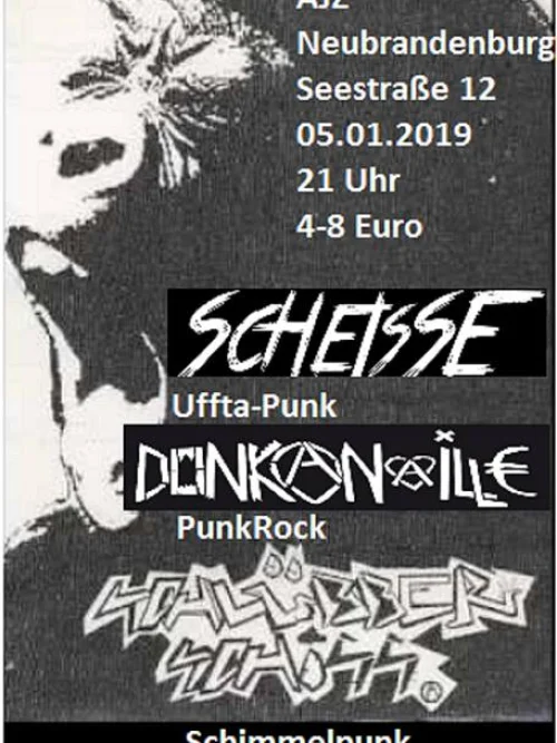 Flyer: DON KANAILLE + SCHEISSE + SCHLÜPPASCHISS + DELIRIUM TREMENS