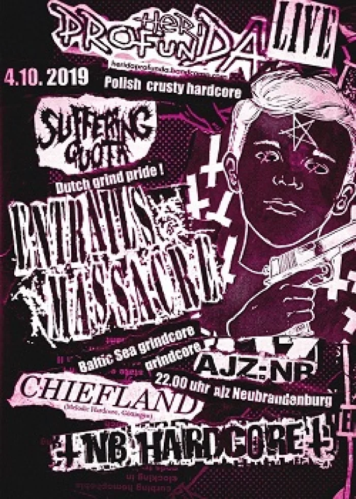 Flyer: HERIDA PROFUNDA + SUFFERUNG QUOTA + ENTRAILS MASSACRE + CHIEFLAND