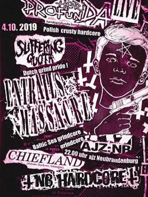 Flyer: HERIDA PROFUNDA + SUFFERUNG QUOTA + ENTRAILS MASSACRE + CHIEFLAND