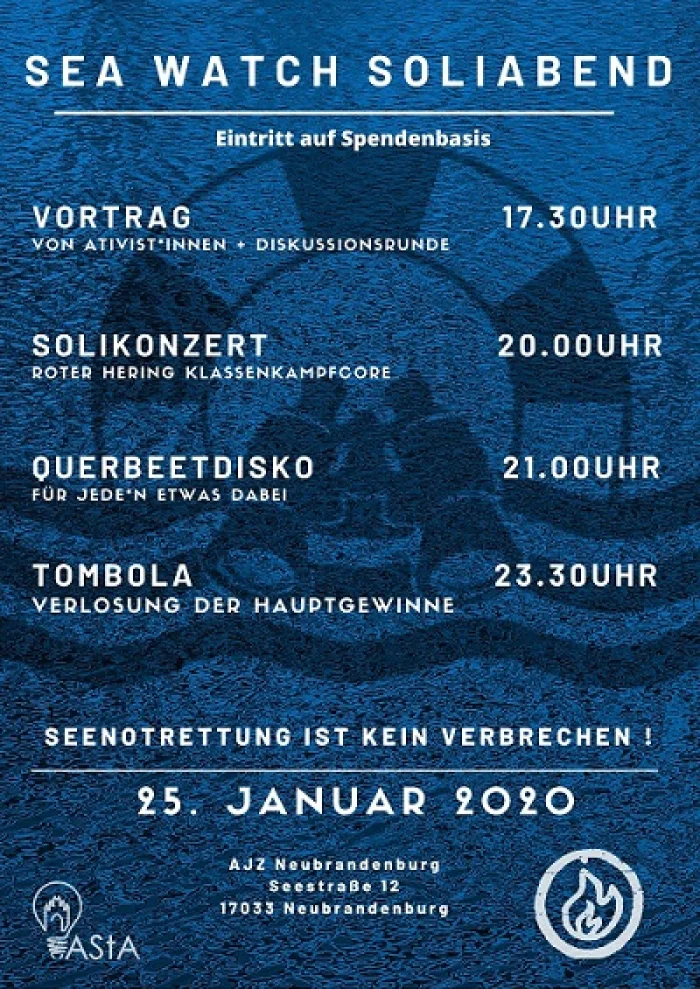 Flyer: SEA WATCH SOLIABEND // QUERBEETDISKO