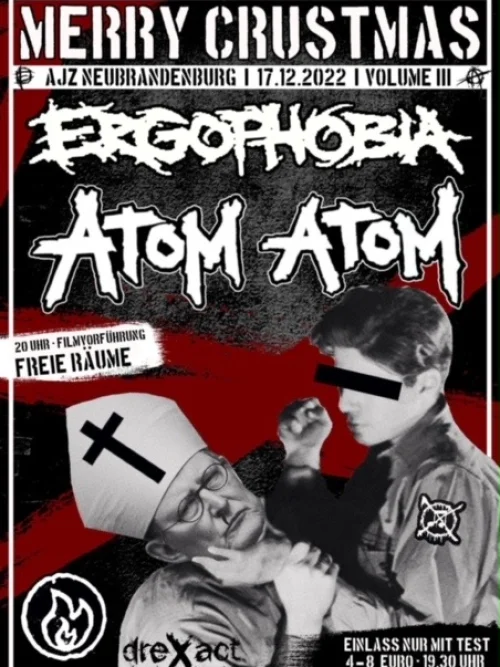 Flyer: MERRY CRUSTMAS + ERGOPHOBIA + ATOM ATOM