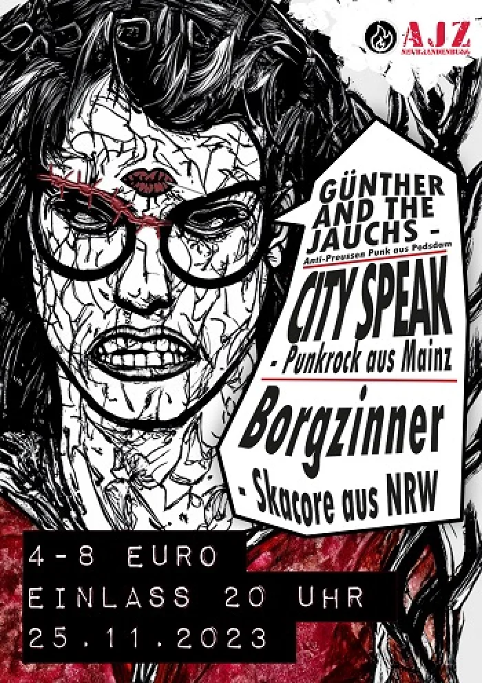Flyer: BORGZINNER + CITY SPEAK + GÜNTHER AND THE JAUCHS