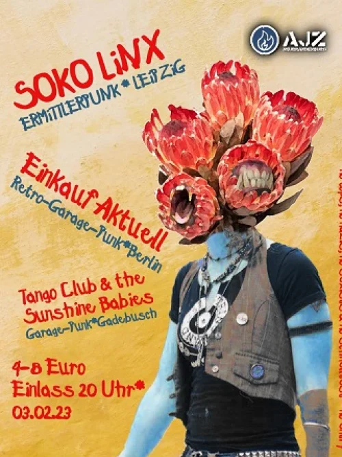 Flyer: SOKO LINX + EINKAUF AKTUELL + TANGO CLUB & THE SUNSHINE BABIES