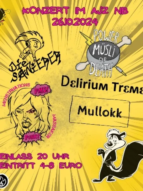 Flyer: DELIRIUM TREMENS + DIE SANIERER + MULLOKK