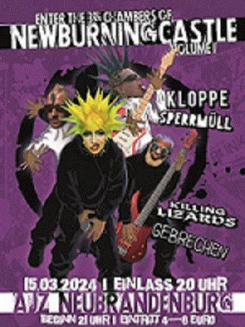 Flyer: KLOPPE + GEBRECHEN + SPERRMÜLL + KILLING LIZARDS
