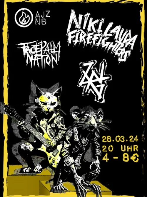 Flyer: NIKI LAUDA FIREFIGHTERS + FACEPALM NATION + ZWANG