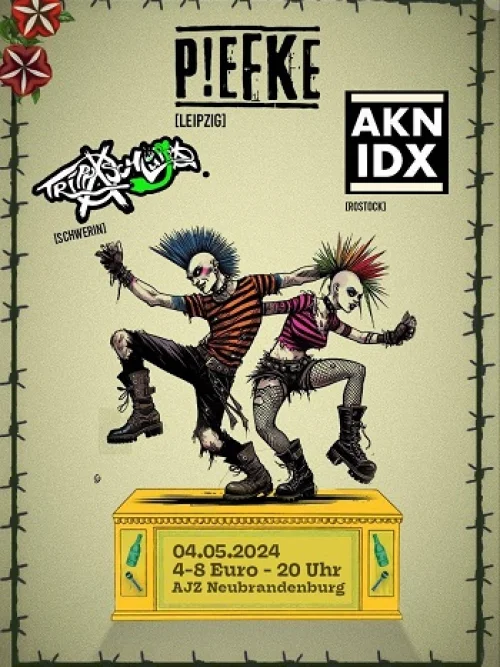 Flyer: PIEFKE + AKTION INDEX + TRIPPASCHLÜPPA